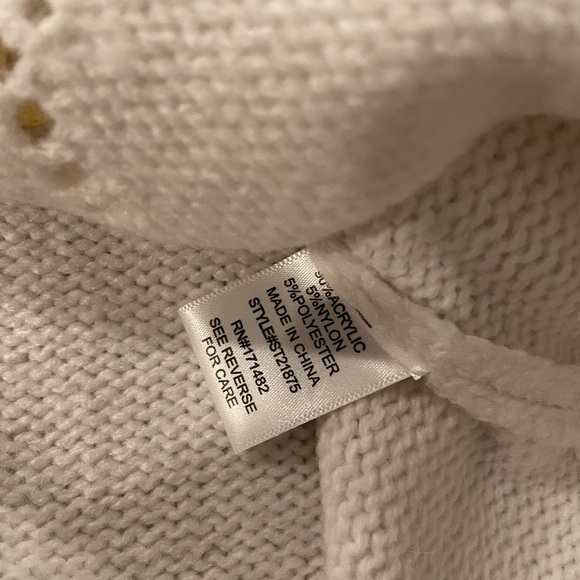 NWT Sincerely Jules Size L Cream Pointelle Knit Flower Sleeveless Top Vest - Picture 10 of 10